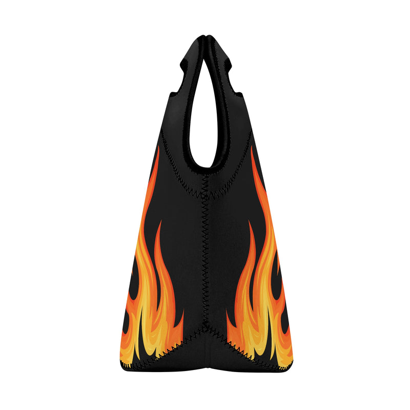 Neoprene lunch bag | Back to School Supplies | Thermal Insulated Lunch Bag | Anime Inspired Orange Flames