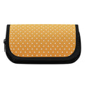 Trendy Double Layer Pencil Cases for Tweens & Teens. Back to school supplies-Anime inspired Orange Yellow pattern