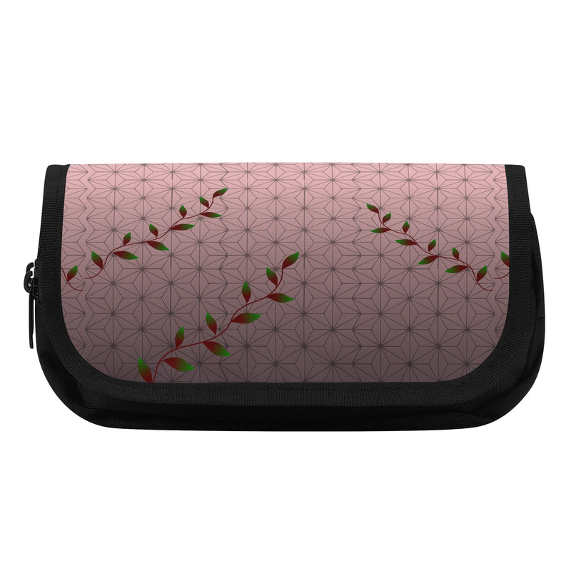 Stylish Double Layer Pencil Cases for Tweens & Teens. Back to school supplies-Anime inspired Pink & Black pattern