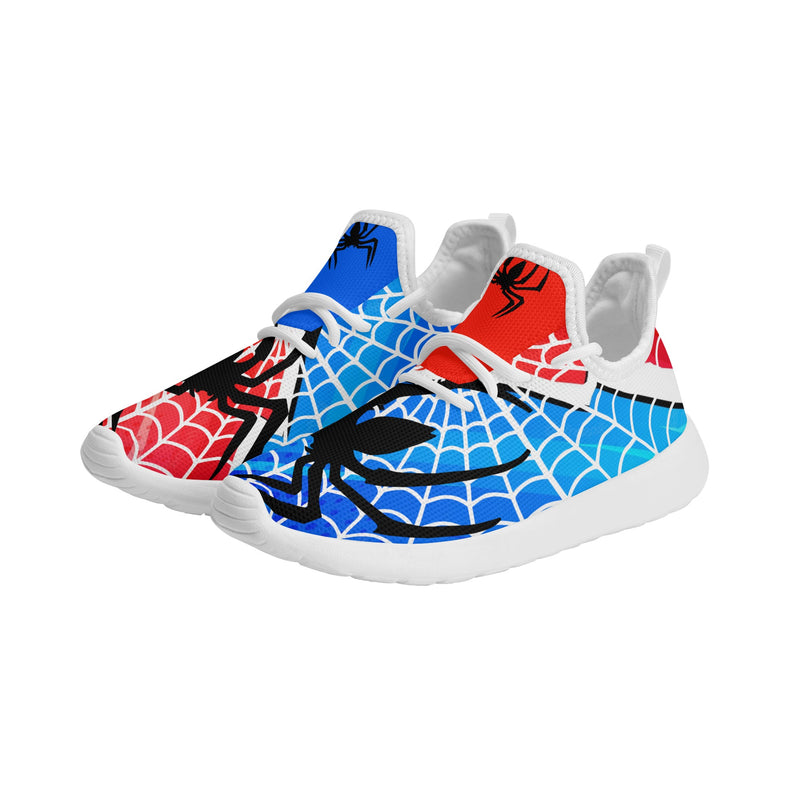 Kids Running Shoes | Breathable Kids Sneakers | Unisex Children's Mesh Knit Trainers | Spiderman web