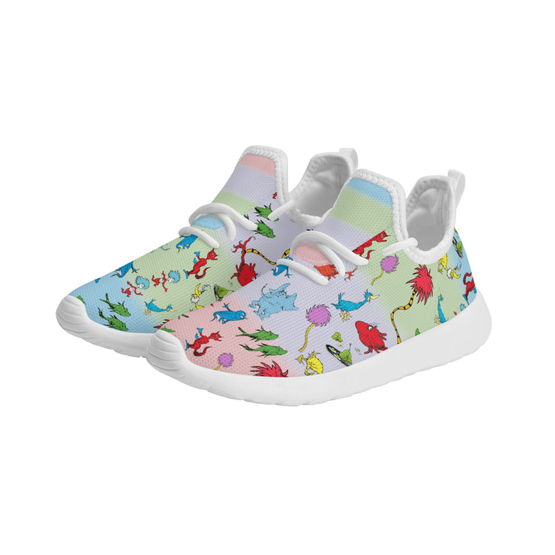 Kids Running Shoes | Breathable Kids Sneakers | Unisex Children's Mesh Knit Trainers | Cute Seuss