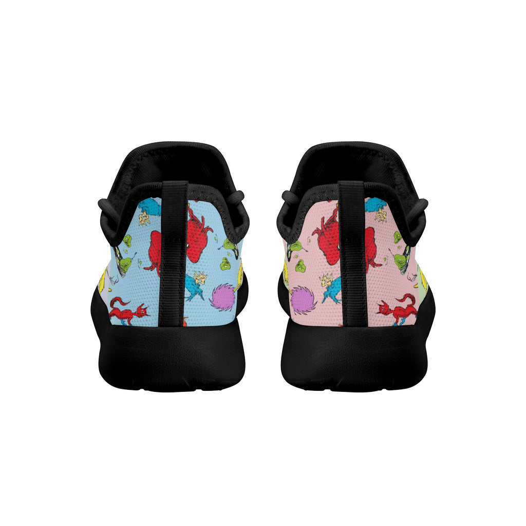 Kids Running Shoes | Breathable Kids Sneakers | Unisex Children's Mesh Knit Trainers | Cute Seuss