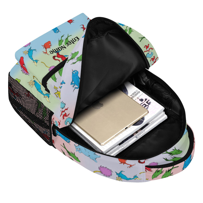 Back to School Supplies: Stylish & Durable Book Bags & Backpacks for Kids and Tweens. Cute Seuss Cartoon pattern