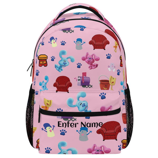 Back to School Supplies: Stylish & Durable Book Bags & Backpacks for Kindergarten Kids. Pink Blue Clue pattern