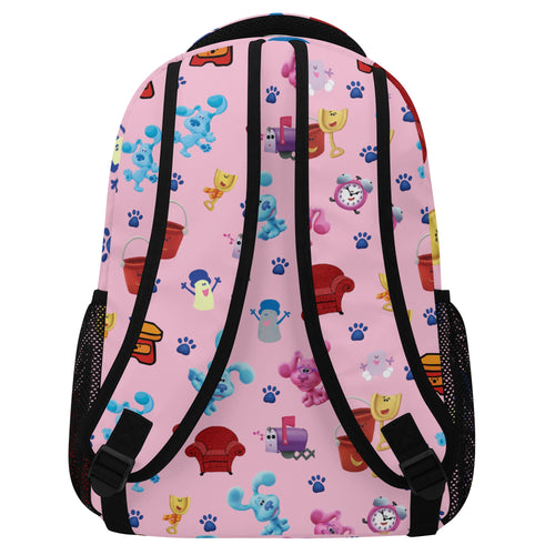 Back to School Supplies: Stylish & Durable Book Bags & Backpacks for Kindergarten Kids. Pink Blue Clue pattern
