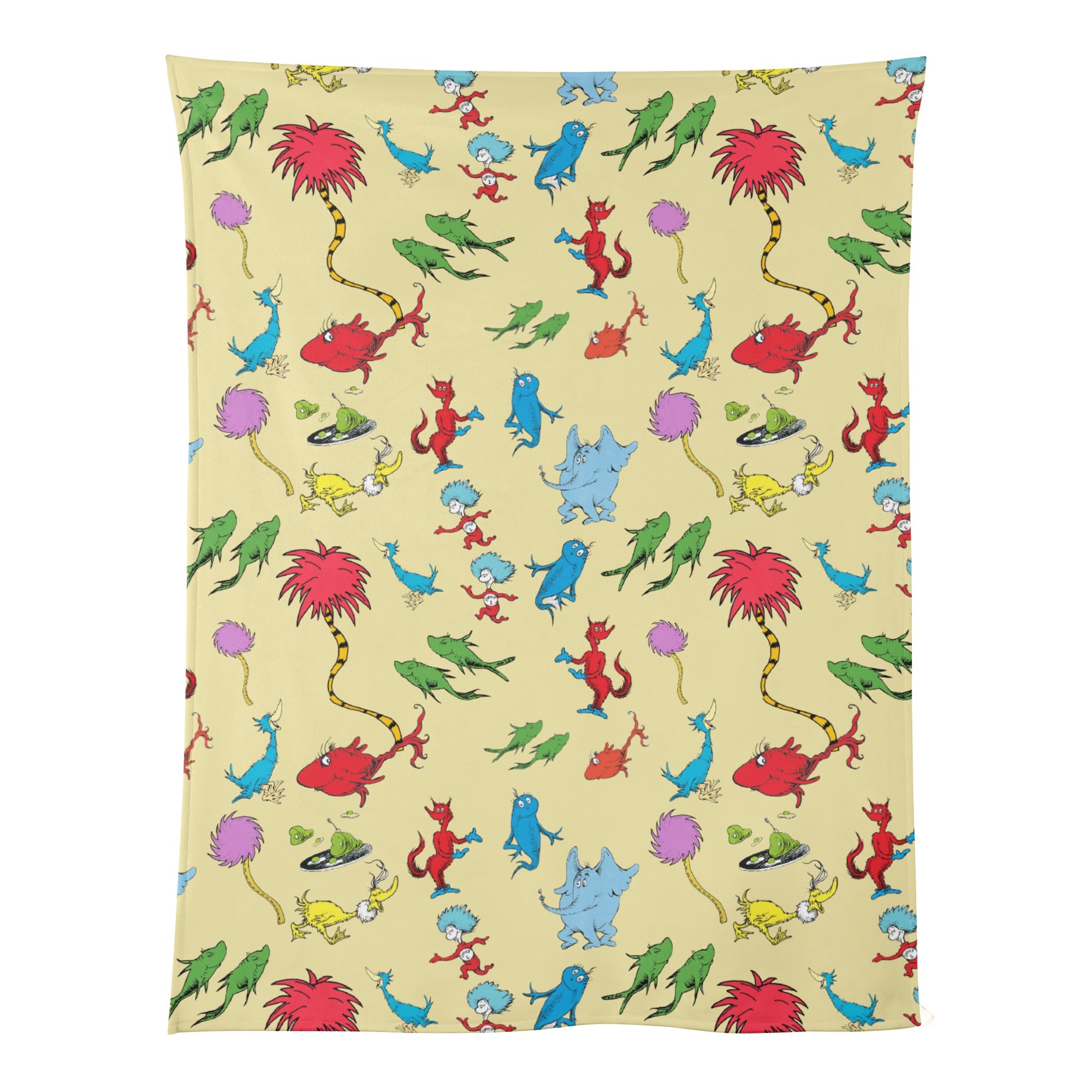 Affordable and soft flannel blankets for kids | Seuss inspired pattern | Whimsical Dreams