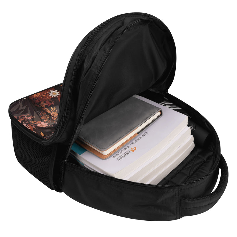 Anime book bag for teenagers of Middle school and High School -Nezuko inspired Demon Slayer Backpacks -16 Inch Dual Compartment