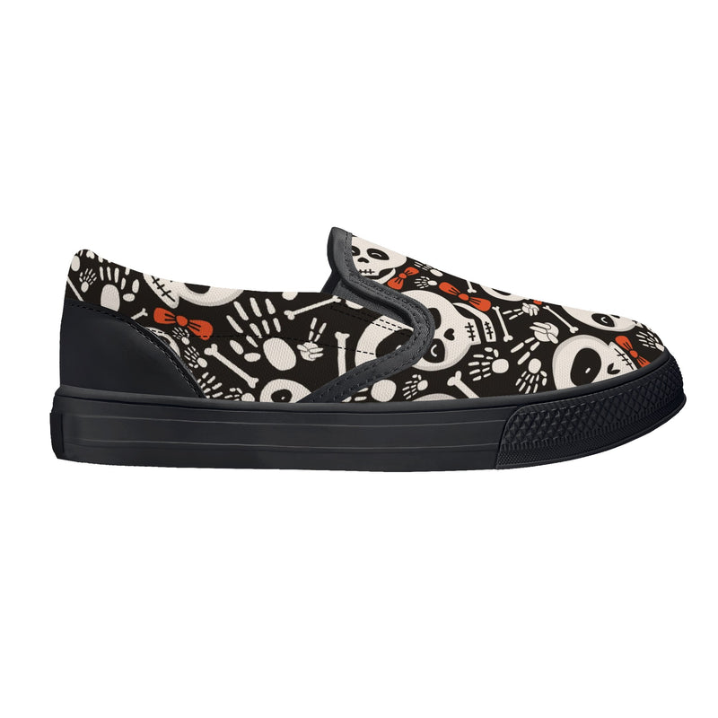 Canvas Slip-On Shoes. | Kids’ Sneakers | Loafers for Playtime Fun | Halloween Skulls & Skeletons