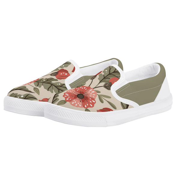 Canvas Slip-On Shoes. | Kids’ Sneakers | Loafers for Playtime Fun | Cottagecore Nature Flowers