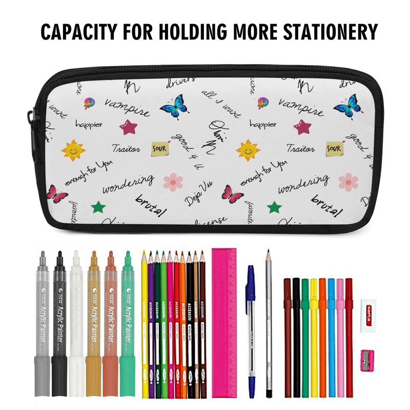 Back to school | Canvas Pencil Case | One-Side Printed | High Quality | Spacious | Olivia Rodrigo songs