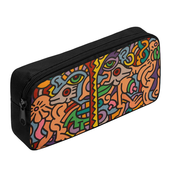 Back to school | Canvas Pencil Case | One-Side Printed | High Quality | Spacious | Abstract Art