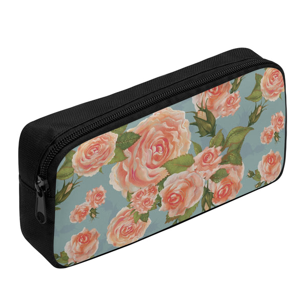 Back to school | Canvas Pencil Case | One-Side Printed | High Quality | Spacious | Cottagecore Rose pattern