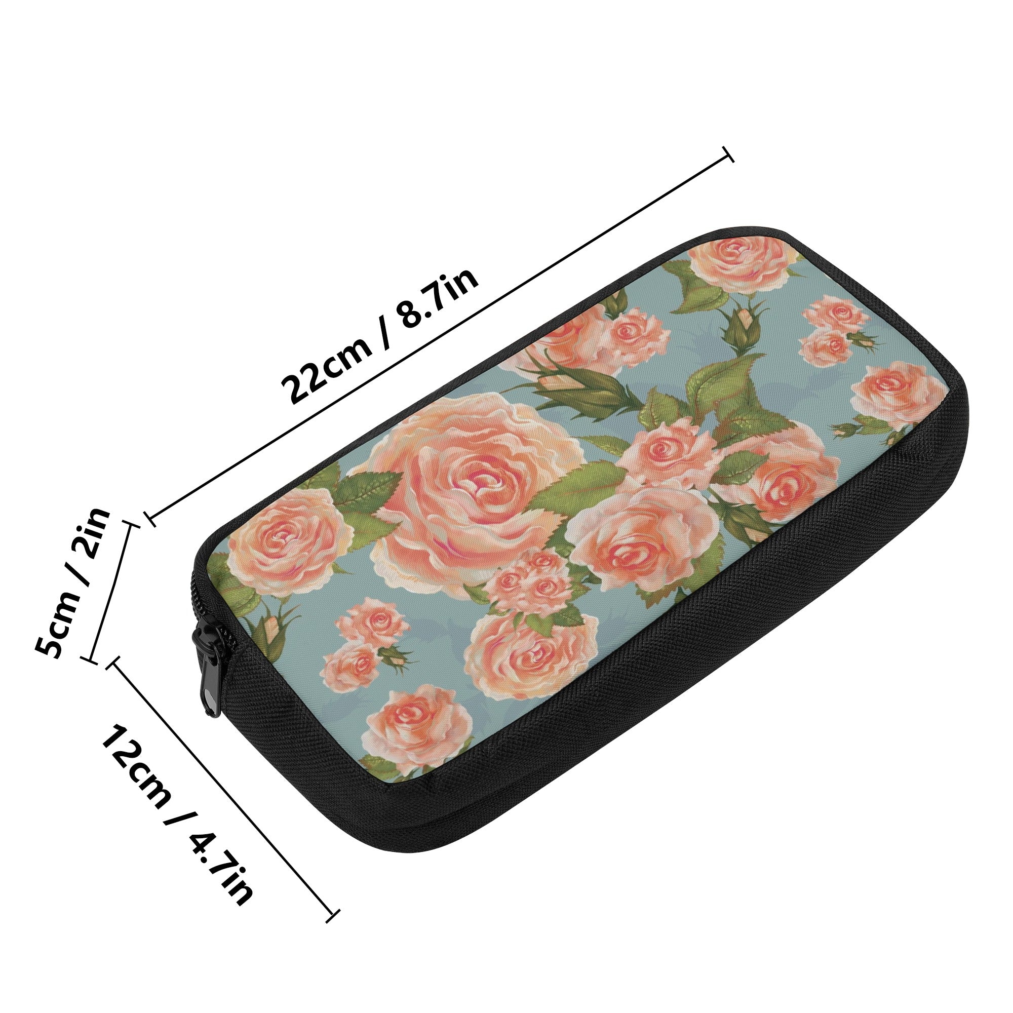 Back to school | Canvas Pencil Case | One-Side Printed | High Quality | Spacious | Cottagecore Rose pattern