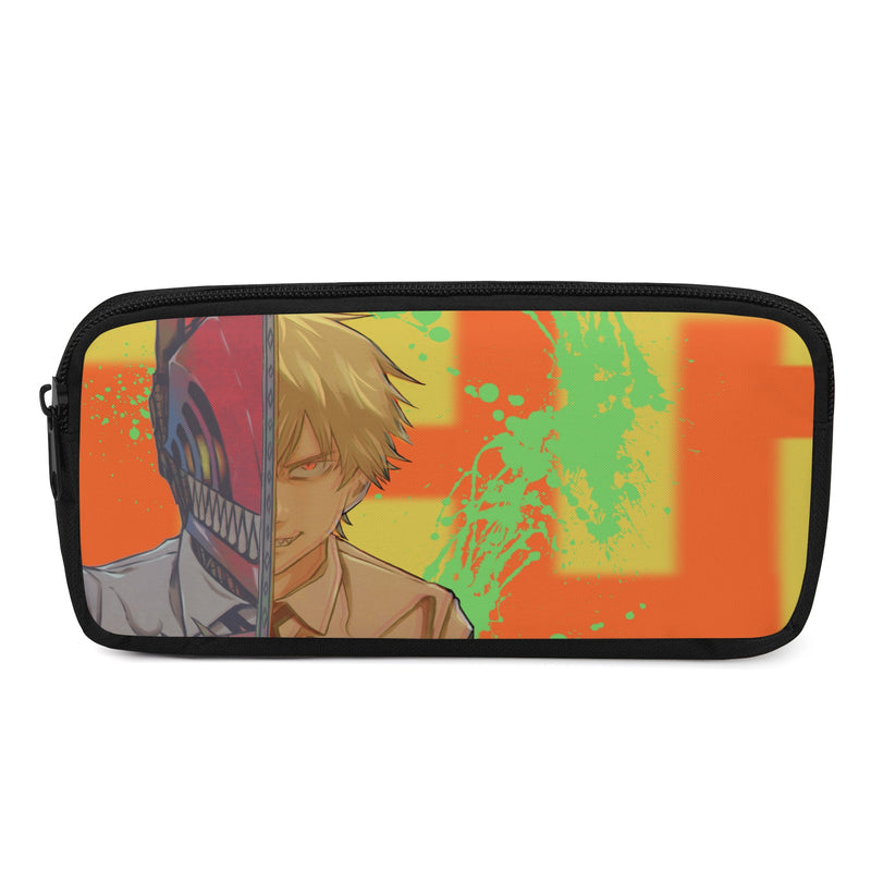 Back to school | Canvas Pencil Case | One-Side Printed | High Quality | Spacious | Anime inspired Dual Saw-Man