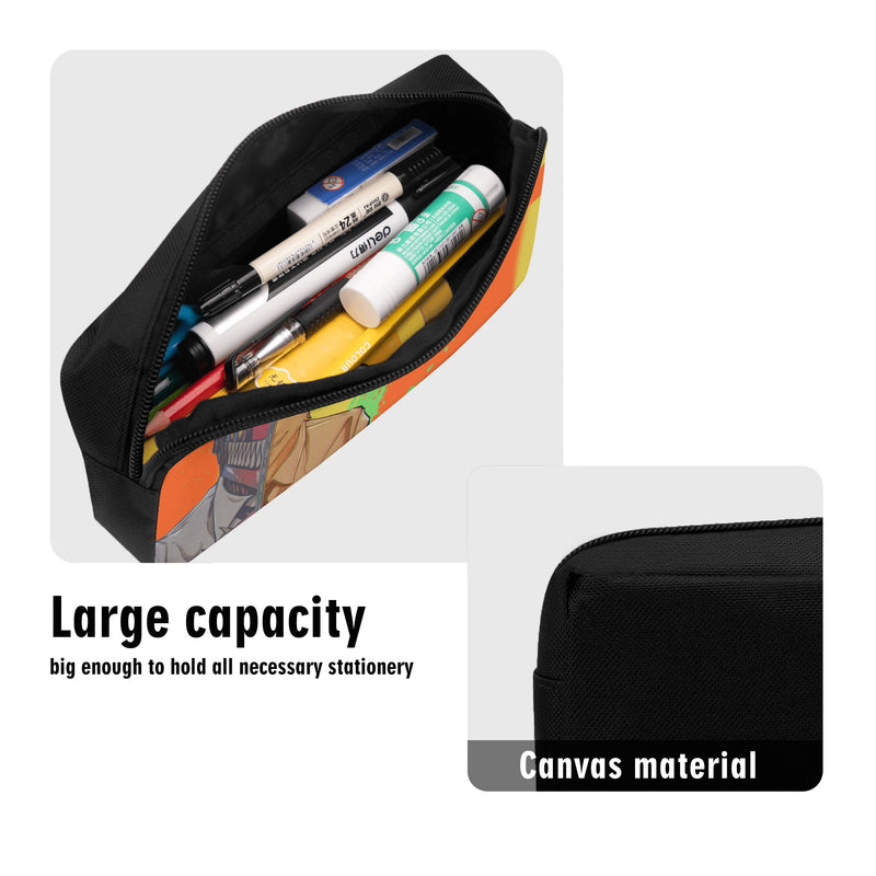 Back to school | Canvas Pencil Case | One-Side Printed | High Quality | Spacious | Anime inspired Dual Saw-Man