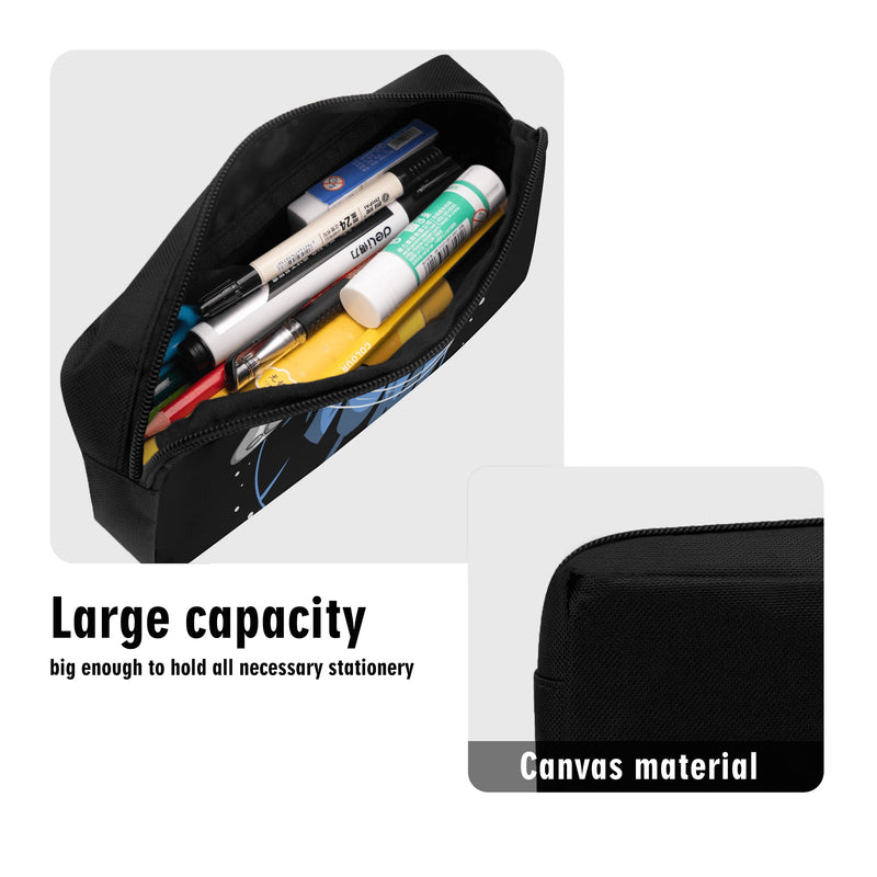 Back to school | Canvas Pencil Case | One-Side Printed | High Quality | Spacious | Space UFOs