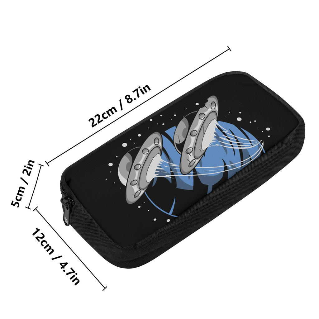 Back to school | Canvas Pencil Case | One-Side Printed | High Quality | Spacious | Space UFOs