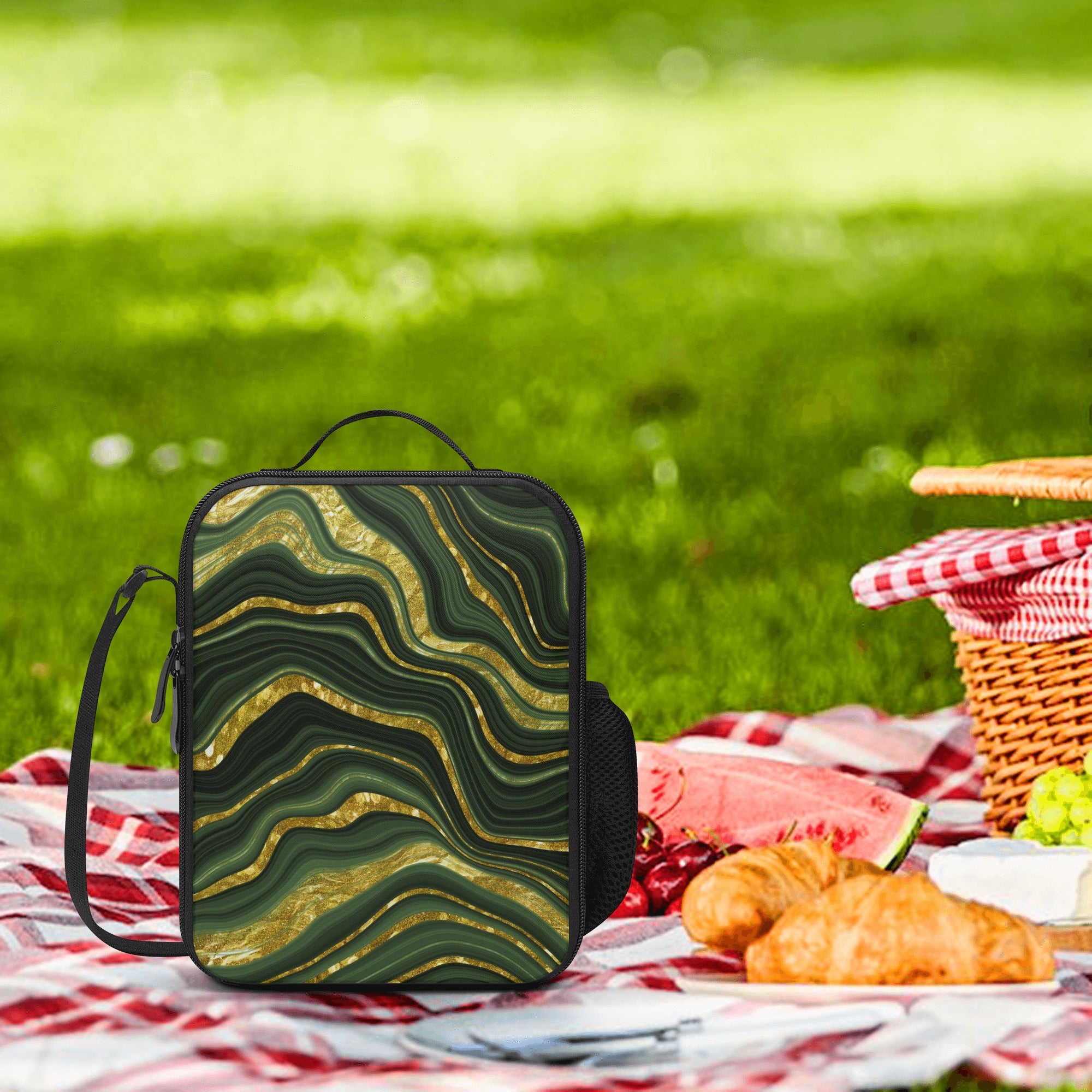 Lunch Bag-All-Over Print-Lunch Box Bag with Bottle Holder-Spacious