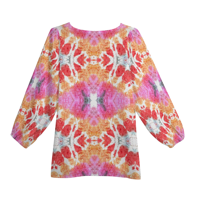 Sagittarius Woman Zodiac Sign Long Sleeve Chiffon Blouse Inspired by Astrology and Horoscope