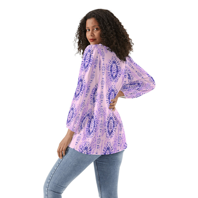 Scorpio Woman Zodiac Sign Long Sleeve Chiffon Blouse Inspired by Astrology and Horoscope