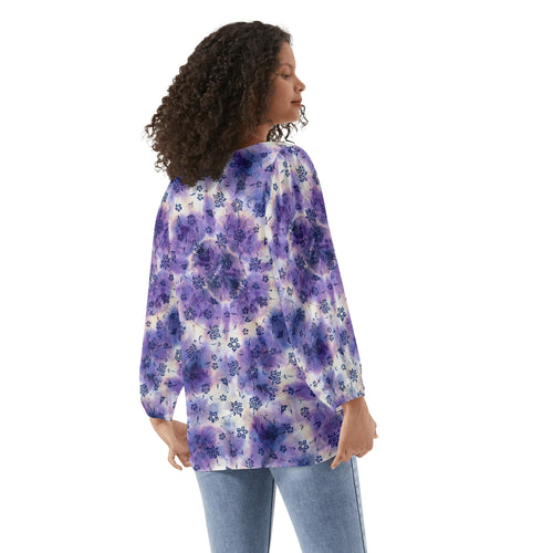 Aries Woman Zodiac Sign Long Sleeve Chiffon Blouse Inspired by Astrology and Horoscope