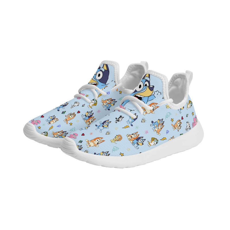 Kids Running Shoes. Back to School Kids Sneakers. Unisex Childrens Running Trainers - Blue Heeler Puppy