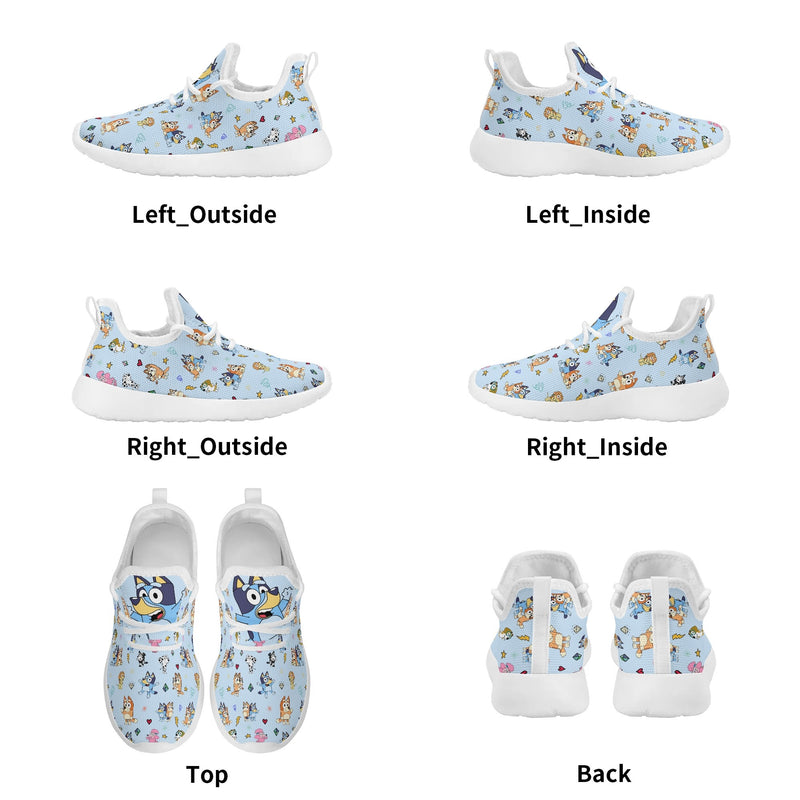 Kids Running Shoes. Back to School Kids Sneakers. Unisex Childrens Running Trainers - Blue Heeler Puppy