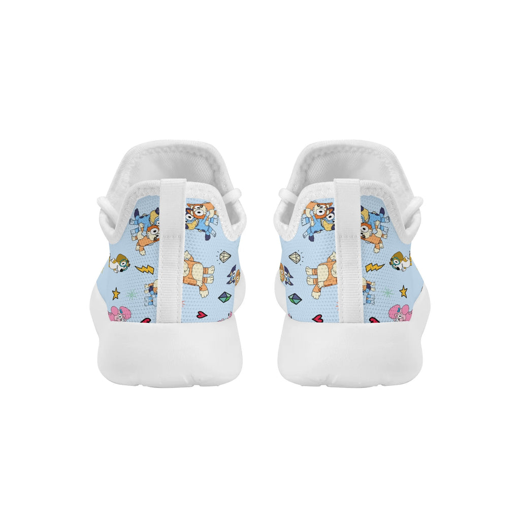 Kids Running Shoes. Back to School Kids Sneakers. Unisex Childrens Running Trainers - Blue Heeler Puppy