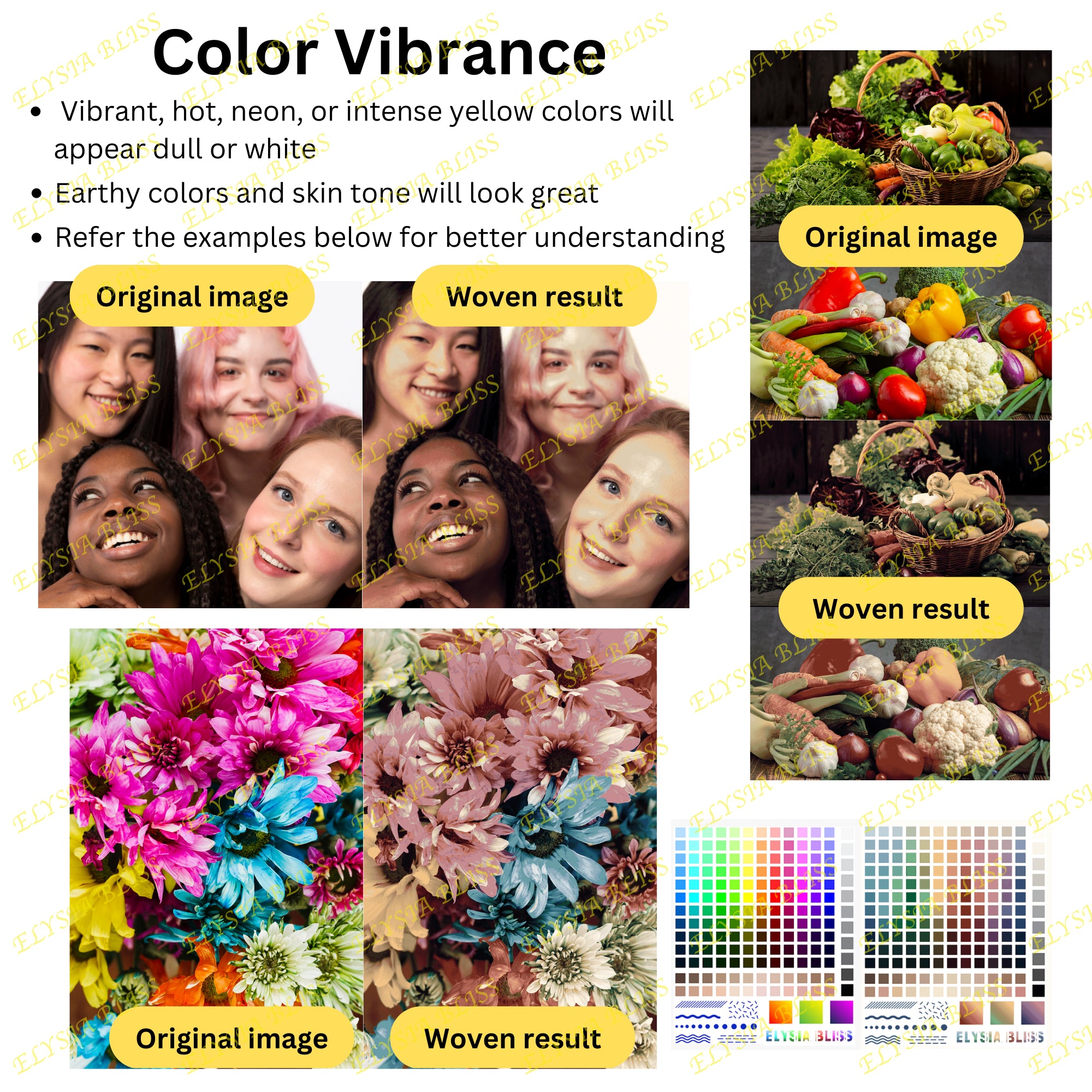 woven blanket color vibrancy comparison