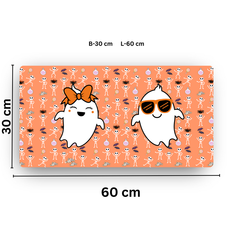 Premium PU Leather Mouse Pads | Non-Slip |Waterproof | Stylish & Durable | Funky Cute Ghost