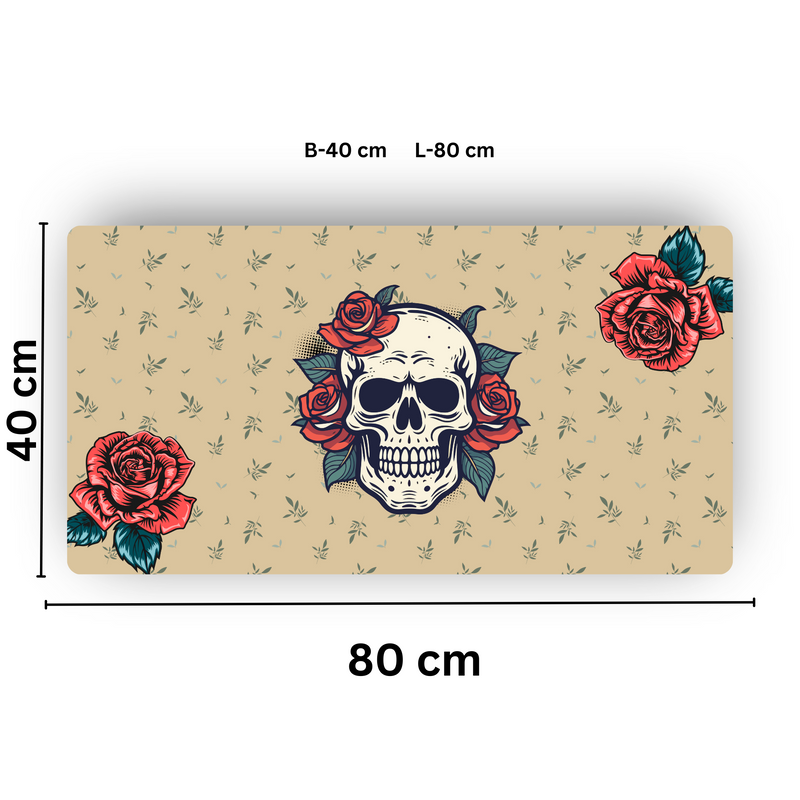 Premium PU Leather Mouse Pads | Non-Slip |Waterproof | Stylish & Durable | Boho Goth Skull