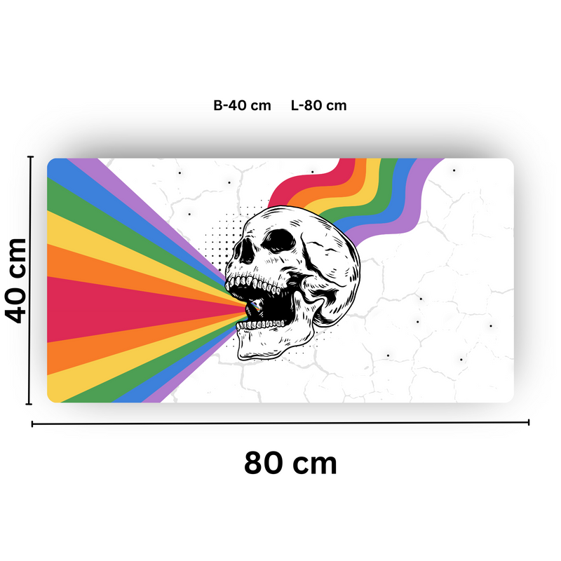 Premium PU Leather Mouse Pads | Non-Slip |Waterproof | Stylish & Durable | Rainbow Skeleton