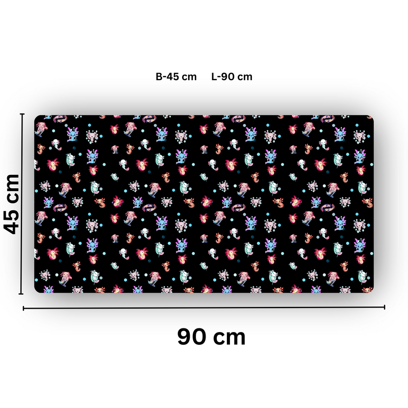 Premium PU Leather Mouse Pads | Non-Slip |Waterproof | Stylish & Durable | Cute Axolotl Pattern