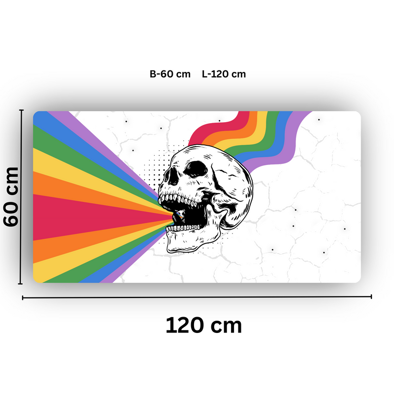 Premium PU Leather Mouse Pads | Non-Slip |Waterproof | Stylish & Durable | Rainbow Skeleton