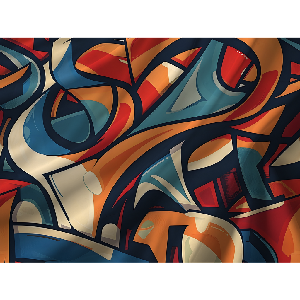 Close-up of abstract urban graffiti duvet cover pattern