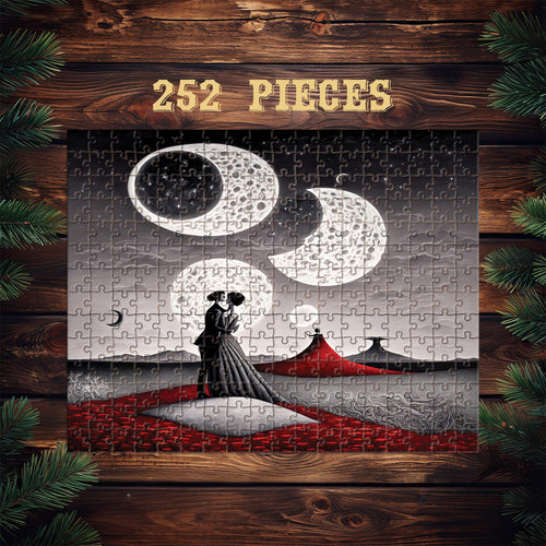 252-piece Alien Love Moonlit wooden jigsaw puzzle