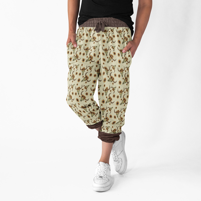 Athleisure | Fleece lined Loungewear | Unisex Sweatpants | Joggers/Track pants | Skull and Sunflower