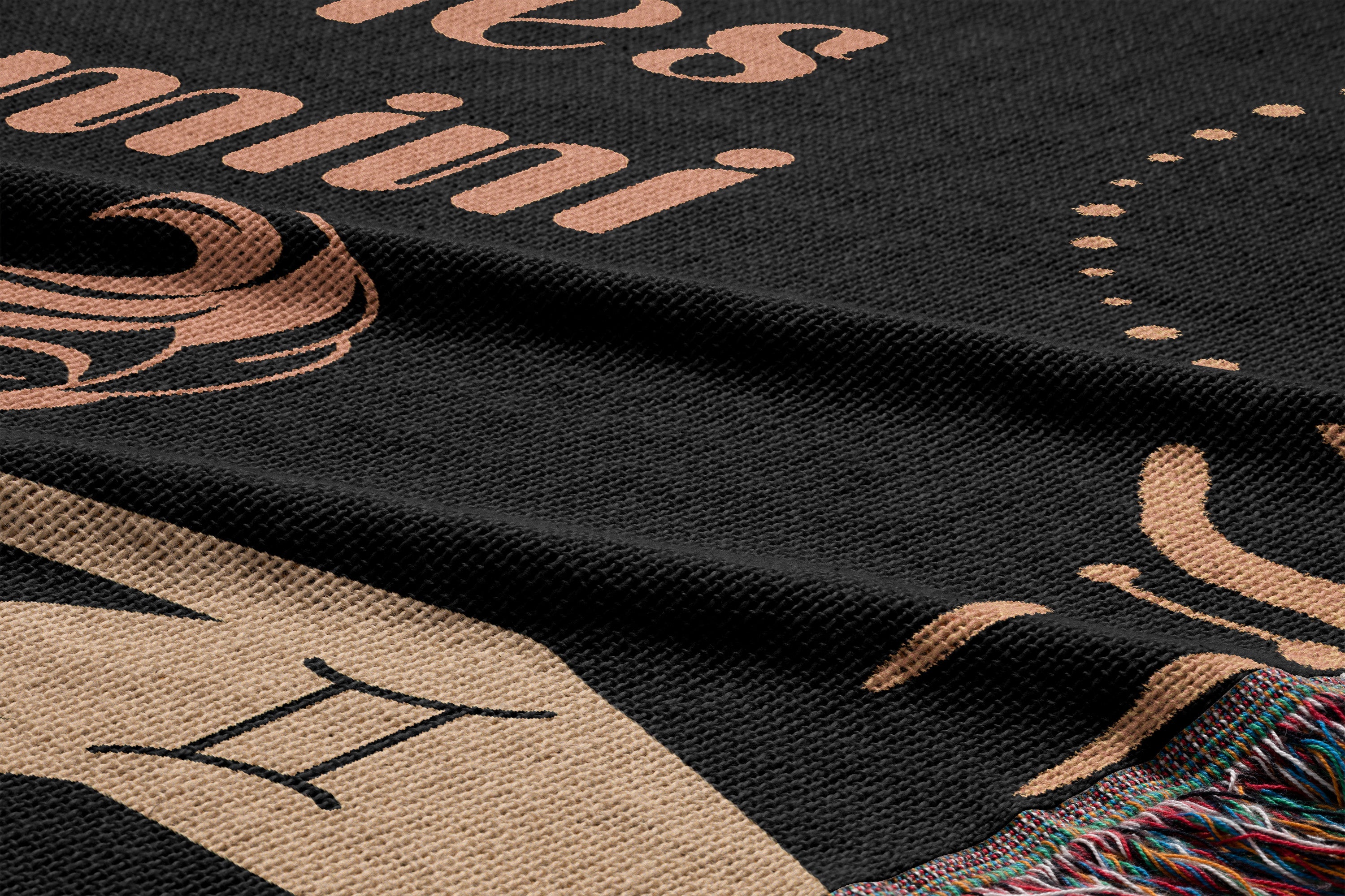 Woven tapestry throw blanket featuring the Aries and Gemini zodiac symbols. Perfect for astrology enthusiasts, this cotton throw blanket adds a touch of boho style and celestial charm to your home decor.