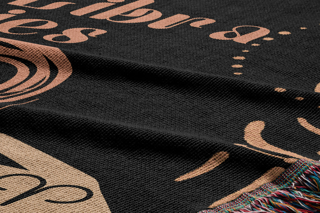 Woven tapestry throw blanket featuring the Aries and Libra zodiac symbols. Perfect for astrology enthusiasts, this cotton throw blanket adds a touch of boho style and celestial charm to your home decor.