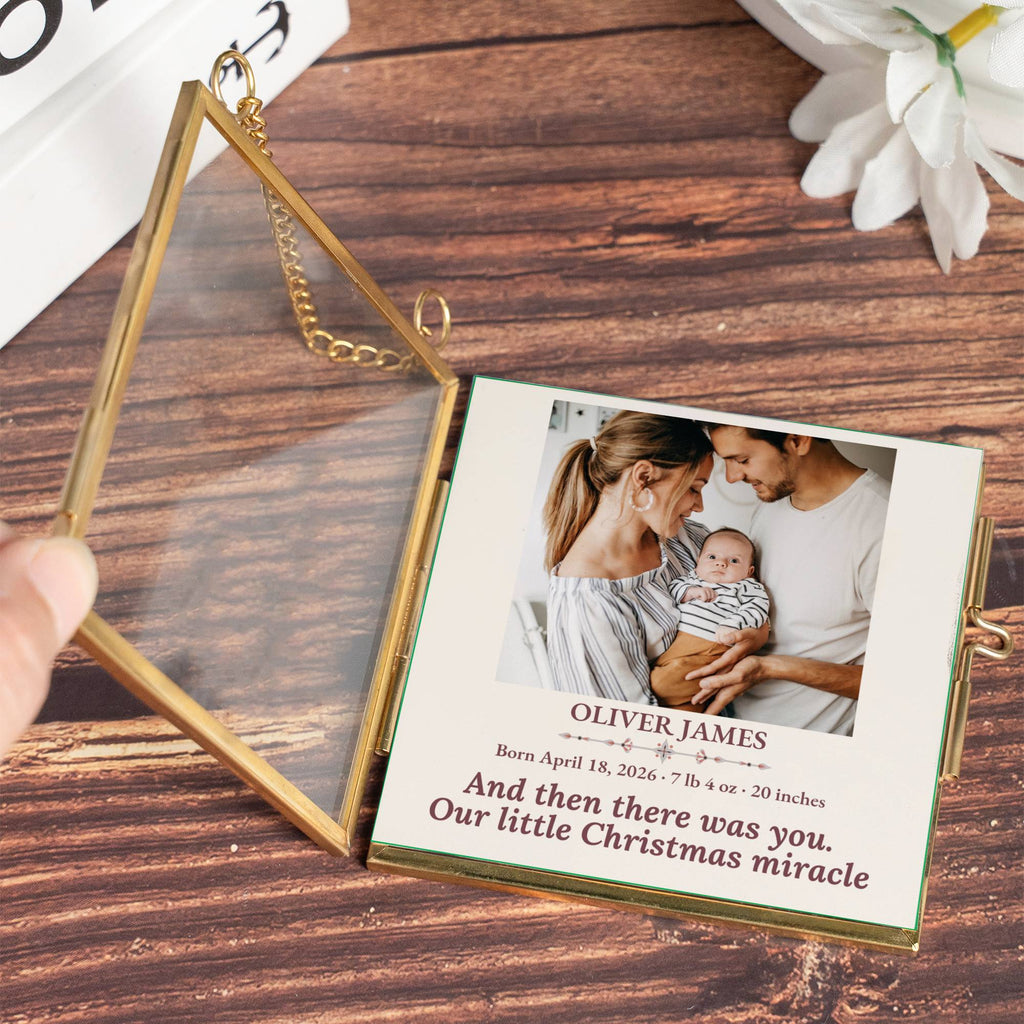 Personalized Baby's First Christmas Ornament 2026 – Double-Sided Photo Keepsake