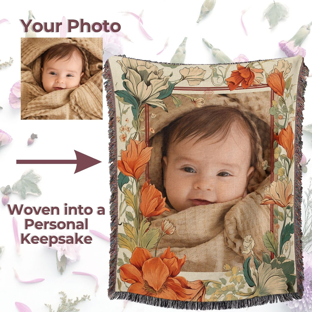 Custom Photo Woven Blanket – Personalized Picture Keepsake
