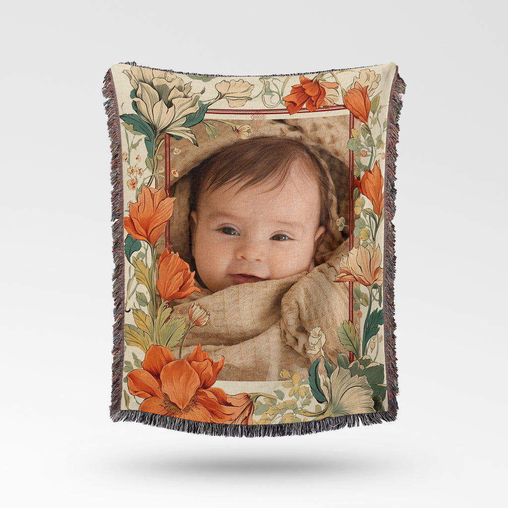 Custom Photo Woven Blanket – Personalized Picture Keepsake