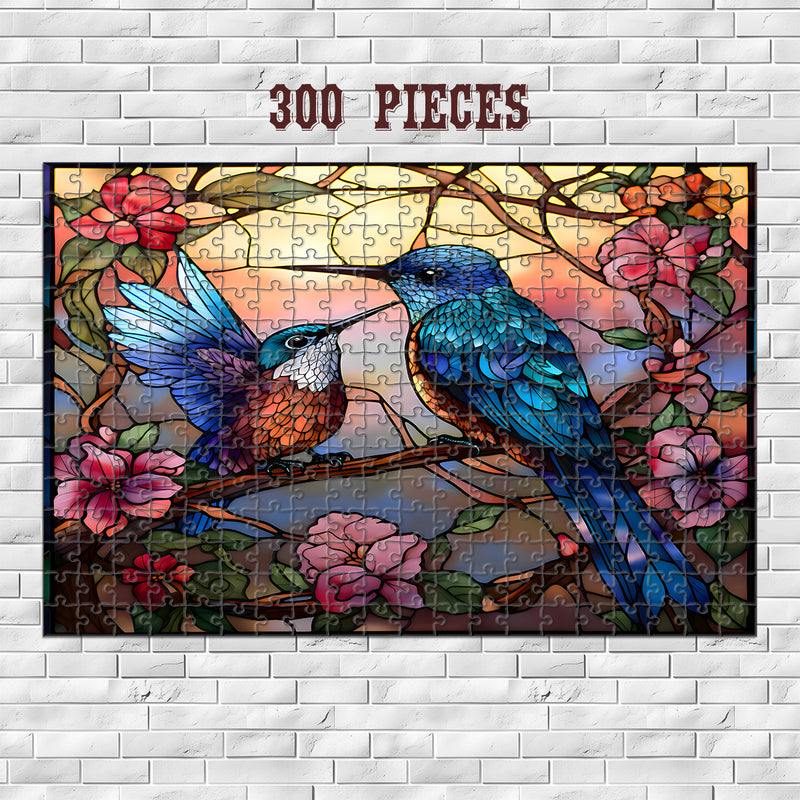 Rectangle Puzzles for All Ages – High-Quality, Durable, and Fun Jigsaw with Precision Laser-Cut Pieces | Stained Glass Art -Birds