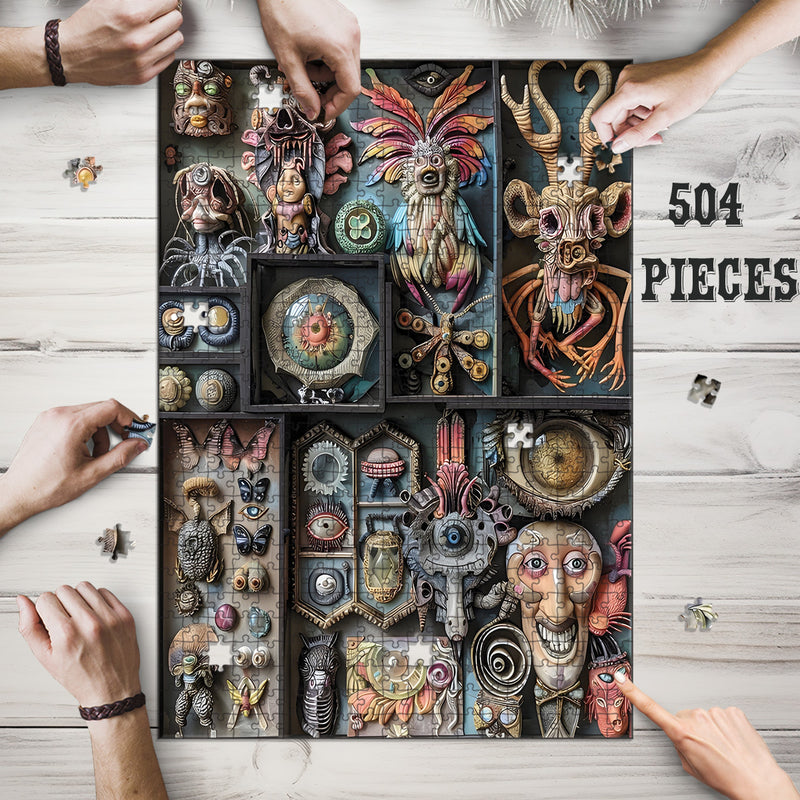 Jigsaw Puzzle Games for Adults and Kids | Fun Family time activity for Game nights | Wooden Jigsaw Puzzles | Alien Creatures