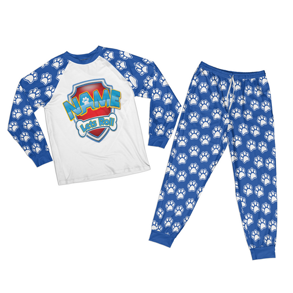 Matching Christmas Family Pjs | Paws and Bones | Custom Pajama Set for Kids | Personalized Costume for Birthday