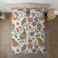Soft Boho Paisley bedding displayed at an angle on a bed