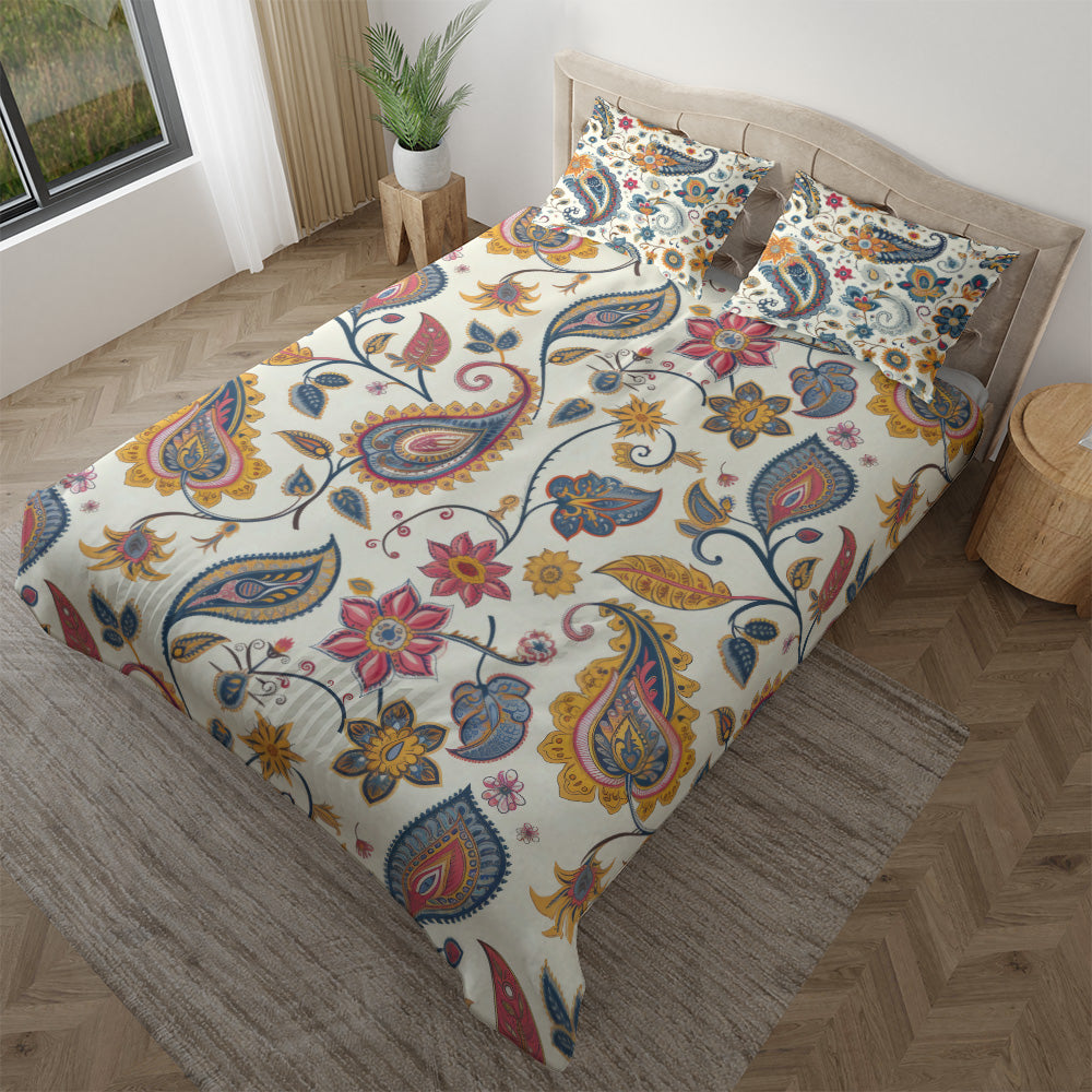 Soft Boho Paisley Baby Twin duvet cover with matching pillowcase
