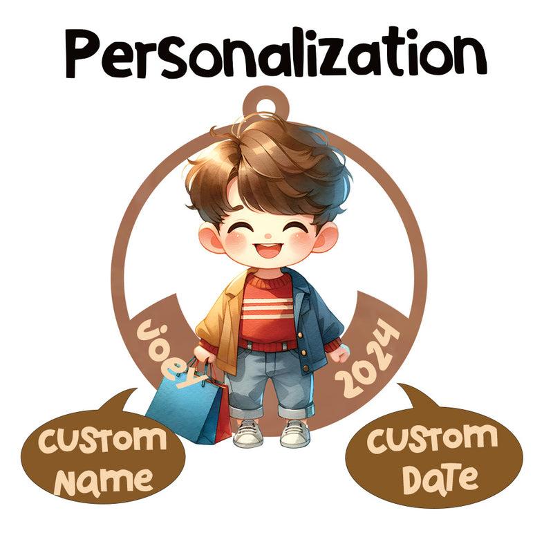 Personalized Xmas Decorations | Custom Acrylic Fun Holiday Christmas Décor Keepsake Ornaments |  Shopping Boy