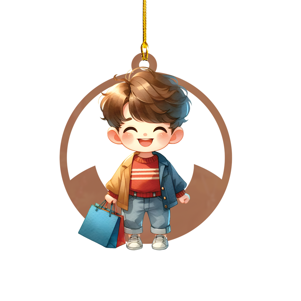Personalized Xmas Decorations | Custom Acrylic Fun Holiday Christmas Décor Keepsake Ornaments |  Shopping Boy