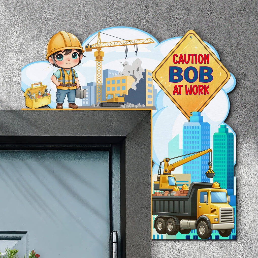 PERSONALIZED Wooden Door Corner | CUSTOM Door Topper Name Plate for KIDS | Single/Double Layer | 10” & 15” Sizes | Builder